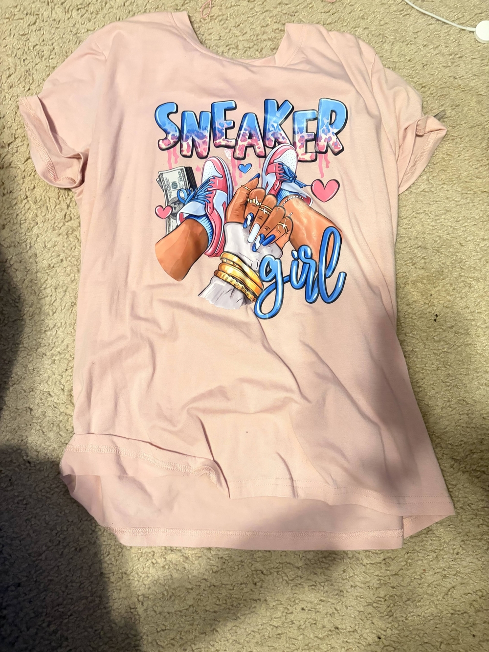 Sneaker Girl Graphic Tee - Pink